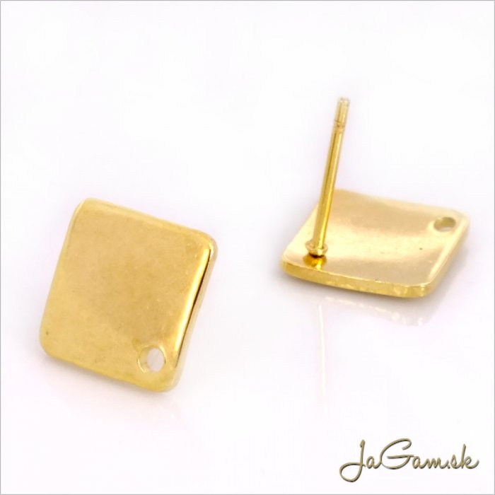 Náušnicové puzety 10x10mm chirurgická oceľ, 2ks (CH1418g)
